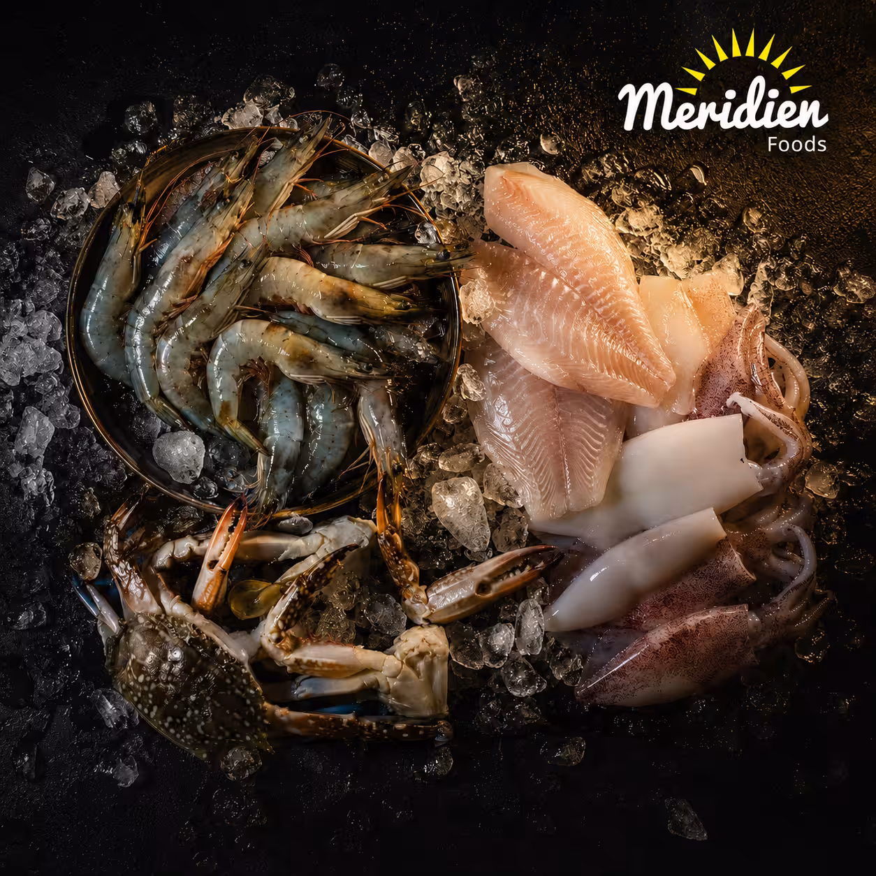 Frozen shrimp and seafood range